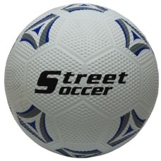 Voetbal Rubber-Straat wit/grijs-blauw.Mt.5