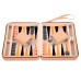 Backgammon met rits 9 inch Beige