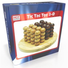 Molenspel TicTacToe 3 D.hout bl./br.rond HOT