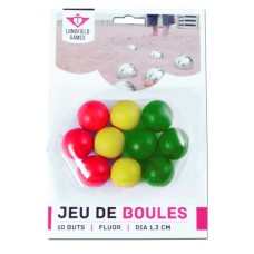 Jeu de boules butbal FLUOR Hout 30mm.10st
* verwacht eind mei *