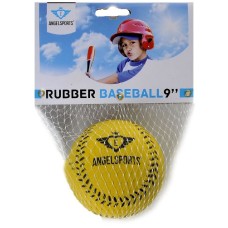 Honkbal zacht rubber geel 70 mm.