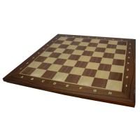 Schaakbord Noten ingelegd 50mm.45 cm.C+L Schaakbord Noten ingelegd 50mm.45 cm.C+L