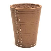 Dobbelbeker 10x8 cm.tuigleder naturel