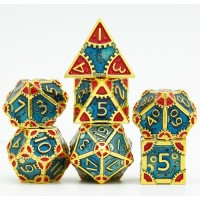 Dobbelstenenset Metaal Steampunk Blauw Dobbelstenenset Metaal Steampunk Blauw