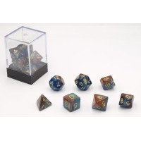Dice set Stardust Goud/Blauw 7set