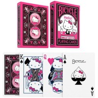 Pokerkaarten Bicycle- Hello Kitty zwart en roze