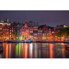 Wooden puzzle Amsterdam by night XL 600